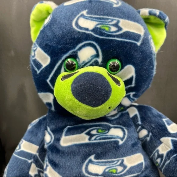 Build A Bear Seattle Seahawks NFL Bear Plush Stuffed Animal 17” -  heartbeat - Picture 9 of 10